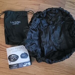 Lay N Go drawstring bag - Cosmetic, jewelry, toys organization - Black New